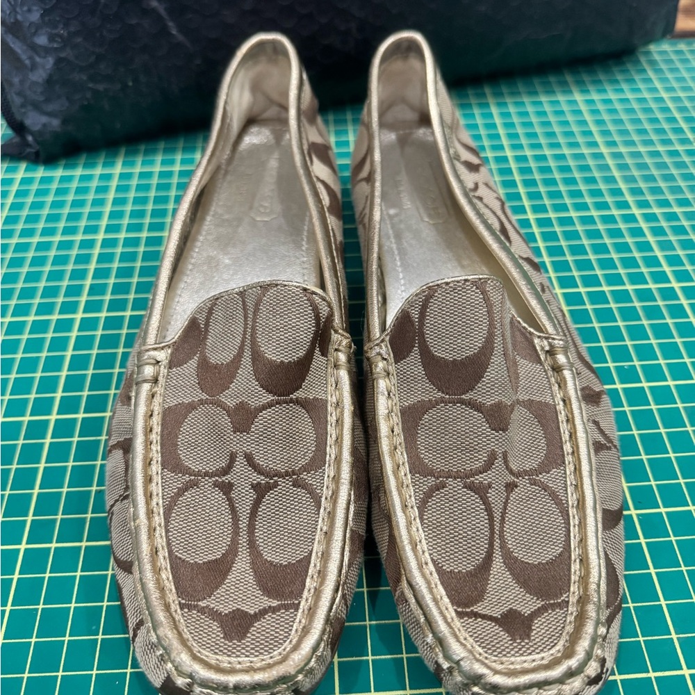 Coach Signature Pattern Brown Loafers